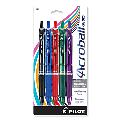 Pilot Acroball Colors Advanced Ink Ballpoint Pen, Retractable, Medium 1 mm, Assorted Ink and Barrel Colors, 5/Pack (31820)