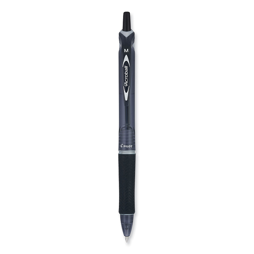 Pilot Acroball Colors Advanced Ink Ballpoint Pen, Retractable, Medium 1 mm, Black Ink, Black Barrel (31821)