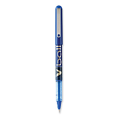 Pilot VBall Liquid Ink Roller Ball Pen, Stick, Fine 0.7 mm, Blue Ink, Blue Barrel, Dozen (35113)