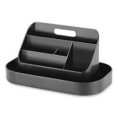 Safco Portable Caddy, 6 Compartments, Plastic, 12.75 x 7.25 x 8.5, Black (3286BL)