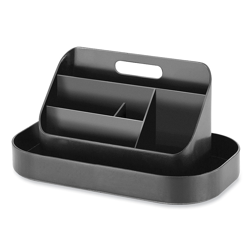 Safco Portable Caddy, 6 Compartments, Plastic, 12.75 x 7.25 x 8.5, Black (3286BL)