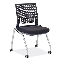 Safco Thesis Training Chair with Flex Back, Supports Up to 250 lb, 18" Seat Height, Black Seat, Gray Base, 2/Carton (KTX2SBBLK)