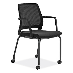 Safco Medina Guest Chair, Supports Up to 275 lb, 18" Seat Height, Black Seat/Back/Base (6829BL)