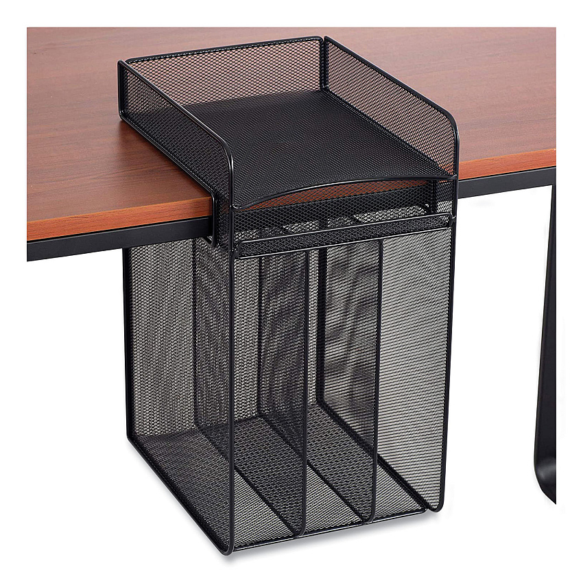 Safco Onyx Horizontal Hanging Storage, 5 Sections, Letter Size Files, 10.25" x 12.4" x 14.4", Black (3240BL)