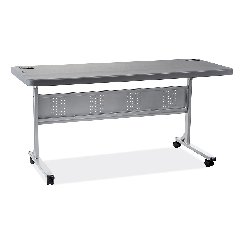 NPS Flip-N-Store Training Table, Rectangular, 24 x 60 x 29.5, Charcoal Gray (BPFT246020)