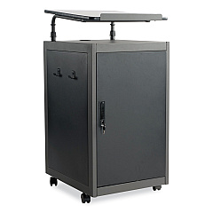 Oklahoma Sound Teacher's WorkPod Lectern, 20 x 24 x 41, Charcoal Slate/Black (TWPL)