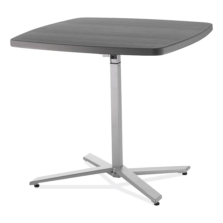 NPS Cafe Time Adjustable-Height Table, Square, 36w x 36d x 30 to 42h, Charcoal Slate (CTT3042)