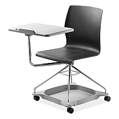 NPS CoGo Mobile Tablet Chair, Supports Up to 440 lb, 18.75" Seat Height, Black Seat, Black Back, Chrome Frame (COGO10)