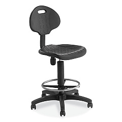 NPS 6700 Series Polyurethane Adj Height Task Chair, Supports 300 lb, 22" to 32" Seat Height, Black Seat, Black Back, Black Base (6722HB)