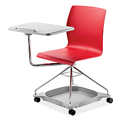 NPS CoGo Mobile Tablet Chair, Supports Up to 440 lb, 18.75" Seat Height, Red Seat, Red Back, Chrome Frame (COGO40)
