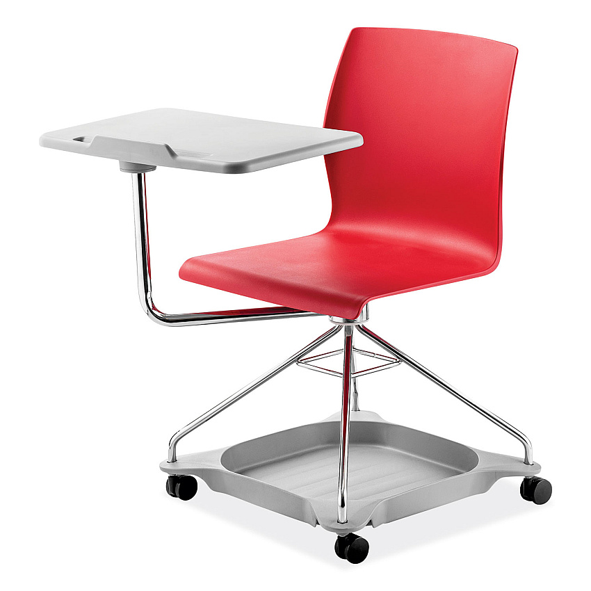 NPS CoGo Mobile Tablet Chair, Supports Up to 440 lb, 18.75" Seat Height, Red Seat, Red Back, Chrome Frame (COGO40)