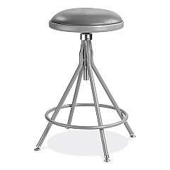 NPS 6500 Series Height Adjustable Heavy Duty Padded Swivel Stool, Supports Up to 500 lb, 24" to 30" Seat Height, Gray (6524H)