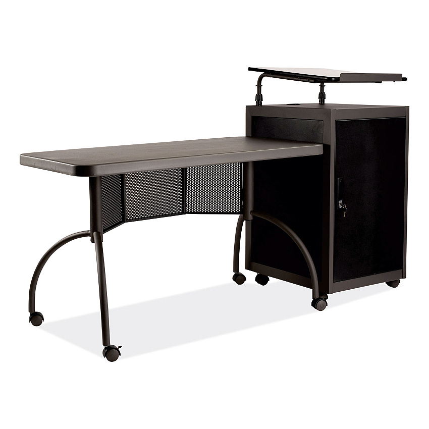 Oklahoma Sound Teacher's WorkPod Desk and Lectern Kit, 68" x 24" x 41", Charcoal Gray (TWP)