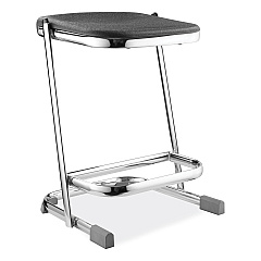 NPS 6600 Series Elephant Z-Stool, Backless, Supports Up to 500 lb, 22" Seat Height, Black Seat, Chrome Frame (6622)