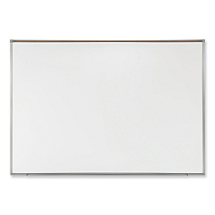 Ghent Proma Magnetic Porcelain Projection Whiteboard with Satin Aluminum Frame, 72.5 x 48.5, White Surface (PRM1464)