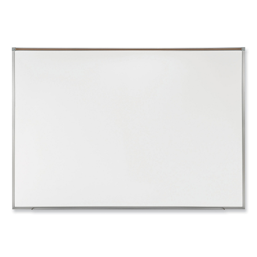 Ghent Proma Magnetic Porcelain Projection Whiteboard with Satin Aluminum Frame, 72.5 x 48.5, White Surface (PRM1464)