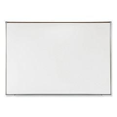 Ghent Proma Magnetic Porcelain Projection Whiteboard with Satin Aluminum Frame, 96.5 x 48.5, White Surface (PRM1484)