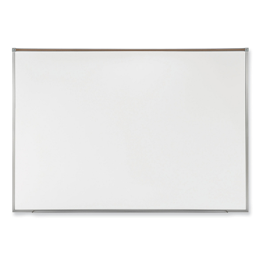 Ghent Proma Magnetic Porcelain Projection Whiteboard with Satin Aluminum Frame, 96.5 x 48.5, White Surface (PRM1484)