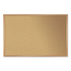Ghent Natural Cork Bulletin Board with Frame, 120.5 x 48.5, Tan Surface, Oak Frame (WK410)