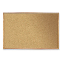 Ghent Natural Cork Bulletin Board with Frame, 144.5 x 48.5, Tan Surface, Oak Frame (WK412)