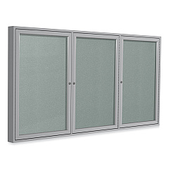 Ghent Enclosed Outdoor Bulletin Board, 72 x 36, Silver Surface, Satin Aluminum Frame (PA33672VX193)