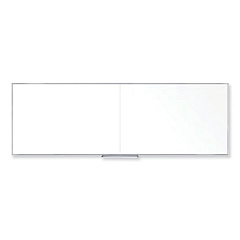 Ghent Non-Magnetic Whiteboard with Aluminum Frame, 144.63 x 48.47, White Surface, Satin Aluminum Frame (M24124)