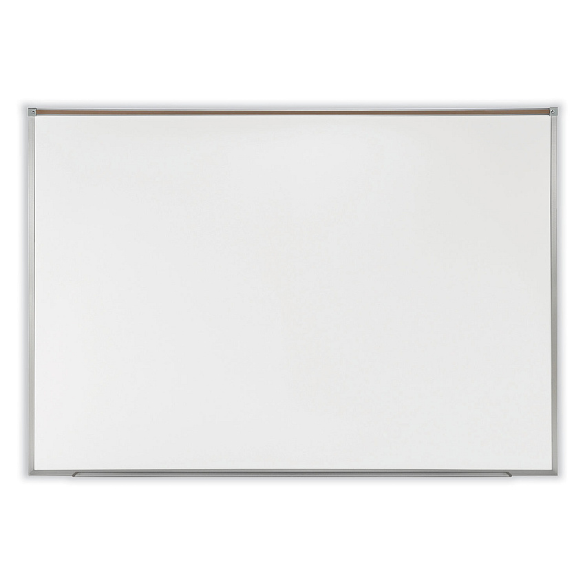 Ghent Proma Magnetic Porcelain Projection Whiteboard with Satin Aluminum Frame, 48.5 x 36.5, White Surface (PRM1344)