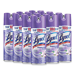 LYSOL Brand Disinfectant Spray, Early Morning Breeze, 12.5 oz Aerosol Spray, 12/Carton (80833)