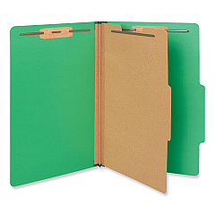 Universal Bright Colored Pressboard Classification Folders, 1 Divider, Legal Size, Emerald Green, 10/Box (UNV10212)