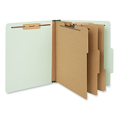 Universal Eight-Section Pressboard Classification Folders, 3 Dividers, Letter Size, Gray-Green, 10/Box (UNV10293)