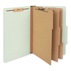 Universal Eight-Section Pressboard Classification Folders, 3 Dividers, Legal Size, Green, 10/Box (UNV10296)