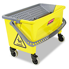 Rubbermaid Commercial HYGEN HYGEN Press Wring Bucket for Microfiber Flat Mops, Yellow (Q90088YW)