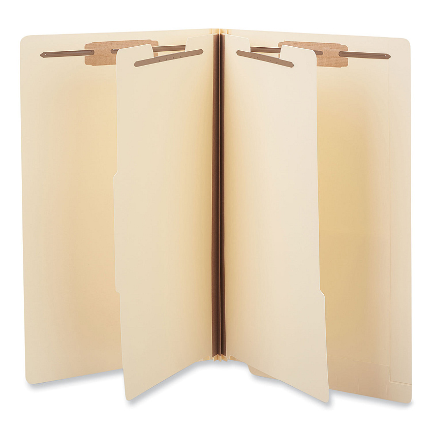 Universal Six-Section Manila End Tab Classification Folders, 2 Dividers, Legal Size, Manila, 10/Box (UNV16151)