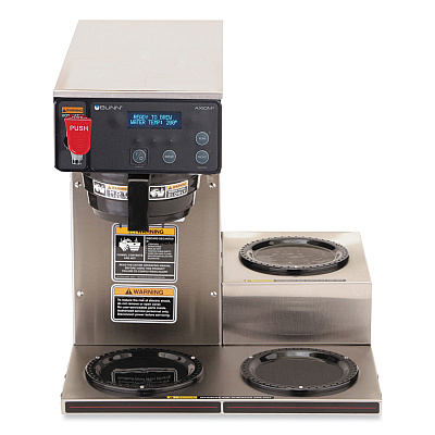 BUNN Axiom 15-3 12-Cup Low Profile Automatic Coffee Brewer, Gray/Stainless Steel (387000002)