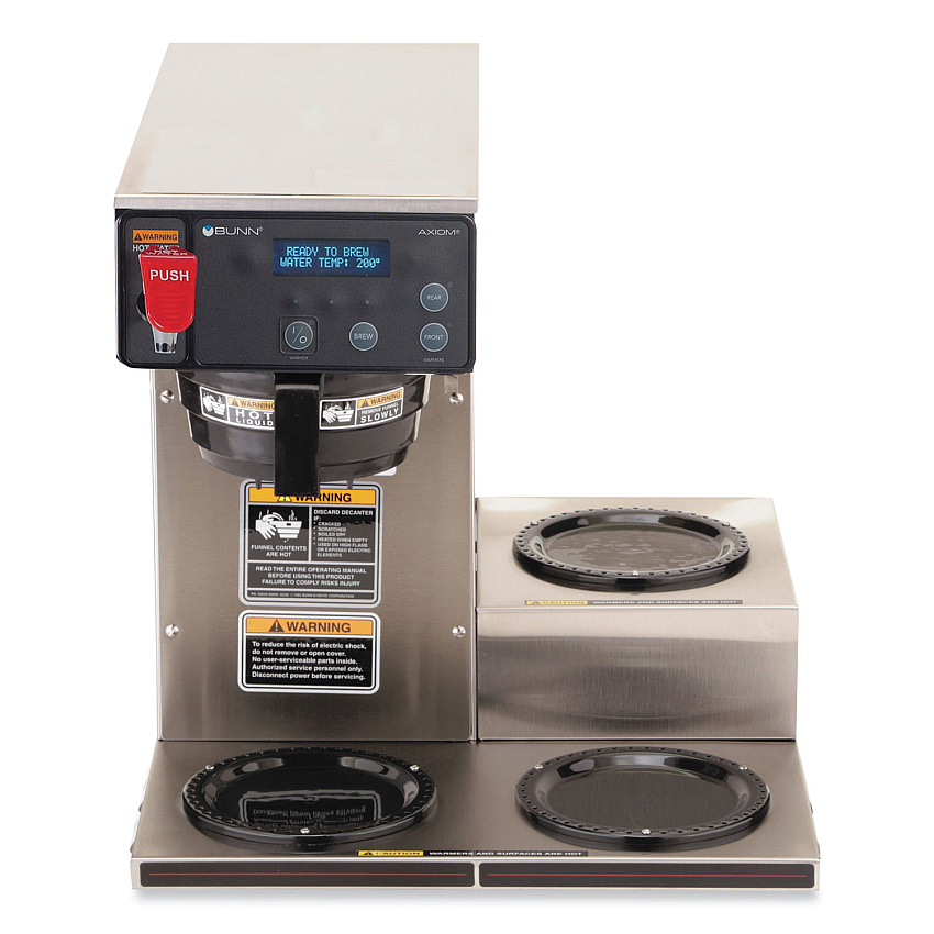 BUNN Axiom 15-3 12-Cup Low Profile Automatic Coffee Brewer, Gray/Stainless Steel (387000002)