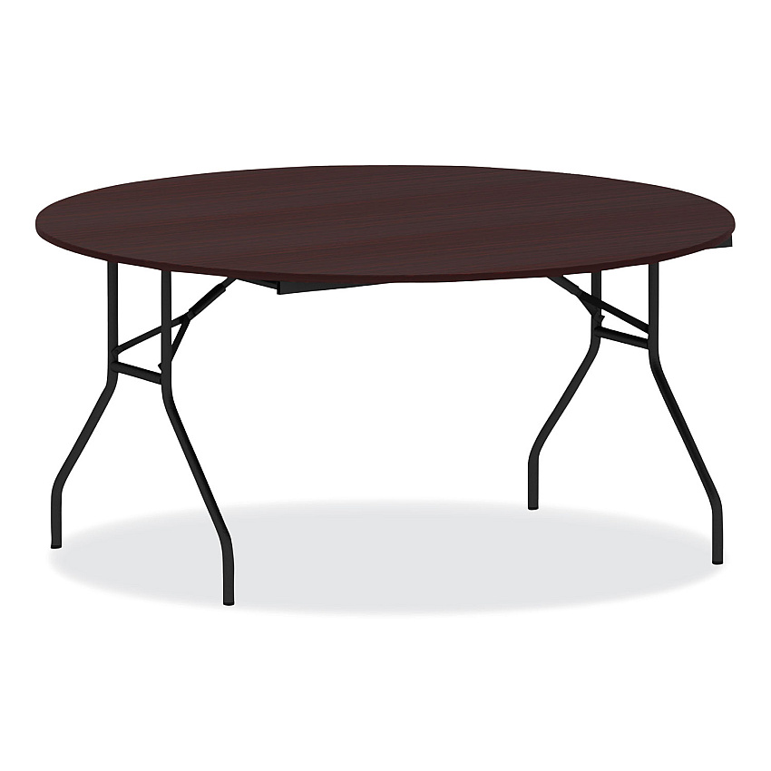 Alera Round Wood Folding Table, 59 dia x 29.13h, Mahogany (ALEFT7260DMY)