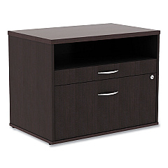 Alera Open Office Desk Series Low File Cabinet Credenza, 2-Drawer: Pencil/File,Legal/Letter,1 Shelf,Espresso,29.5x19.13x22.88 (ALELS583020ES)
