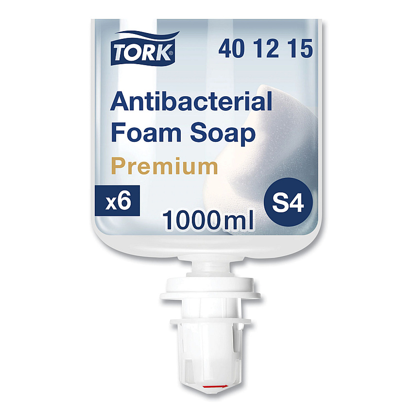 Tork Premium Antibacterial Foam Soap, Unscented, 1 L, 6/Carton (401215)