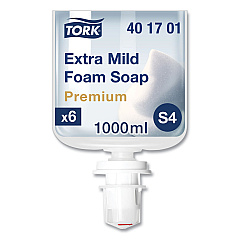 Tork Premium Extra Mild Foam Soap, Sensitive Skin, Unscented, 1 L, 6/Carton (401701)