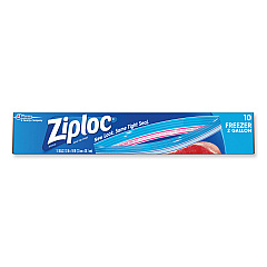 Ziploc Zipper Freezer Bags, 2 gal, 13" x 15", Clear, 10/Box (314446)