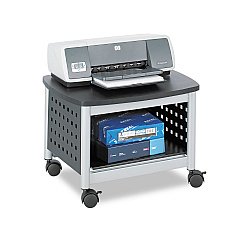 Safco Scoot Printer Stand, 20.25w x 16.5d x 14.5h, Black/Silver (1855BL)