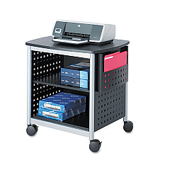 Safco Scoot Printer Stand, 26.5w x 20.5d x 26.5h, Black/Silver (1856BL)