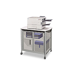 Safco Impromptu Deluxe Machine Stand w/Doors, 34.75w x 25.5d x 30.75h, Gray (1859GR)