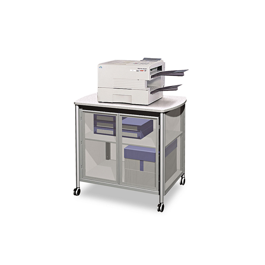 Safco Impromptu Deluxe Machine Stand w/Doors, 34.75w x 25.5d x 30.75h, Gray (1859GR)