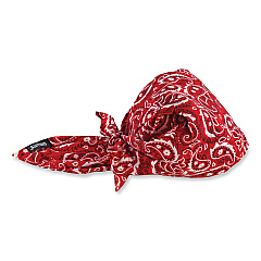 ergodyne Chill-Its 6710CT Cooling PVA Tie Bandana Triangle Hat, One Size Fits Most, Red Western (12583)