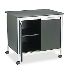 Safco Deluxe Steel Machine Stand, One-Shelf, 32w x 24.5d x 30.25h, Black (1872BL)