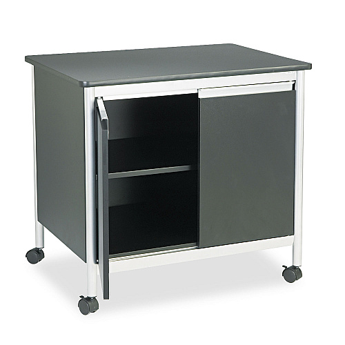 Safco Deluxe Steel Machine Stand, One-Shelf, 32w x 24.5d x 30.25h, Black (1872BL)