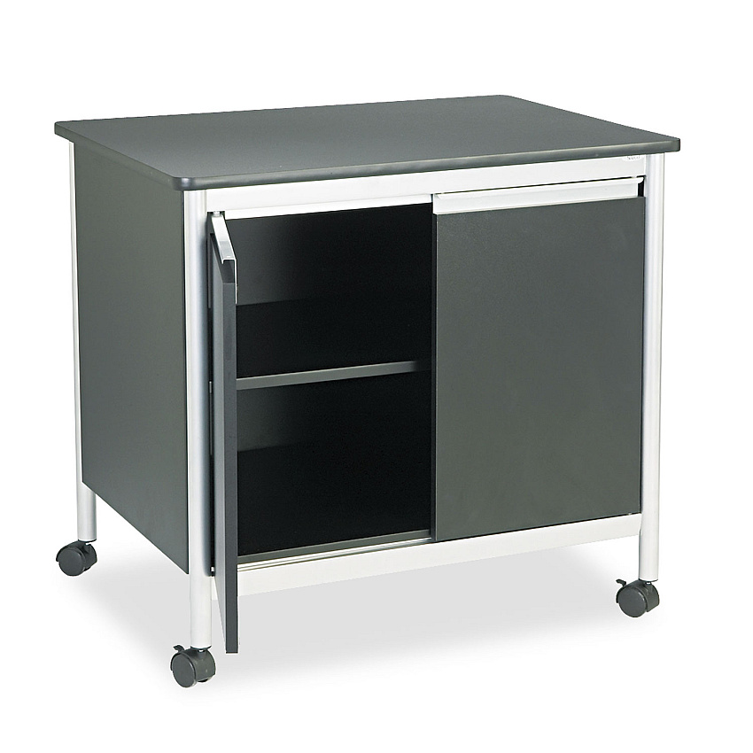 Safco Deluxe Steel Machine Stand, One-Shelf, 32w x 24.5d x 30.25h, Black (1872BL)