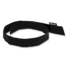 ergodyne Chill-Its 6705 Cooling Embedded Polymers Hook and Loop Bandana Headband, One Size Fit Most, Black (12333)