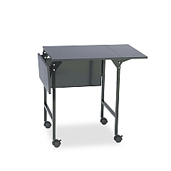 Safco Mobile Machine Stand w/Drop Leaves, Two-Shelf, 36w x 18d x 26.75h, Black (1876BL)